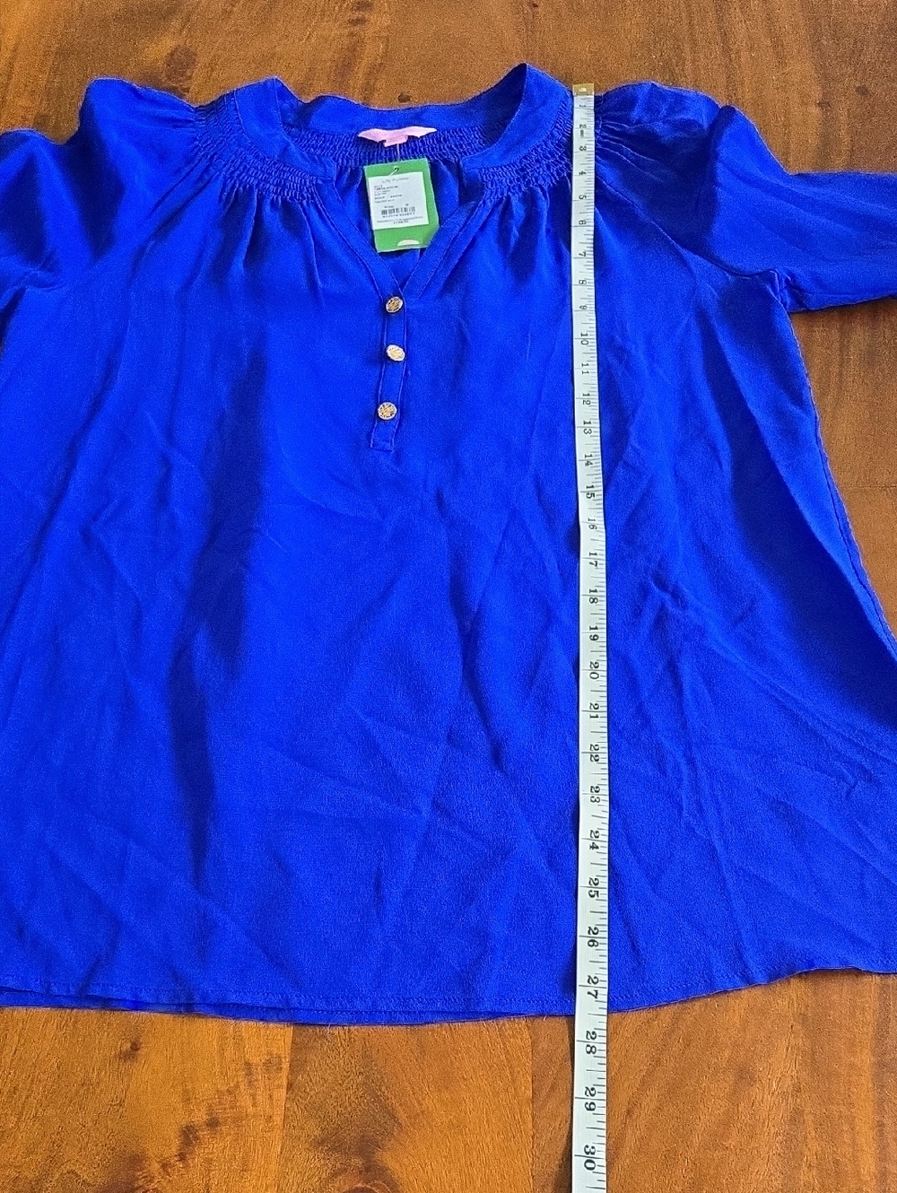 NWT Lilly Pulitzer Silk Elsa Blouse In Twilight Blue Size Medium - Picture 7 of 7